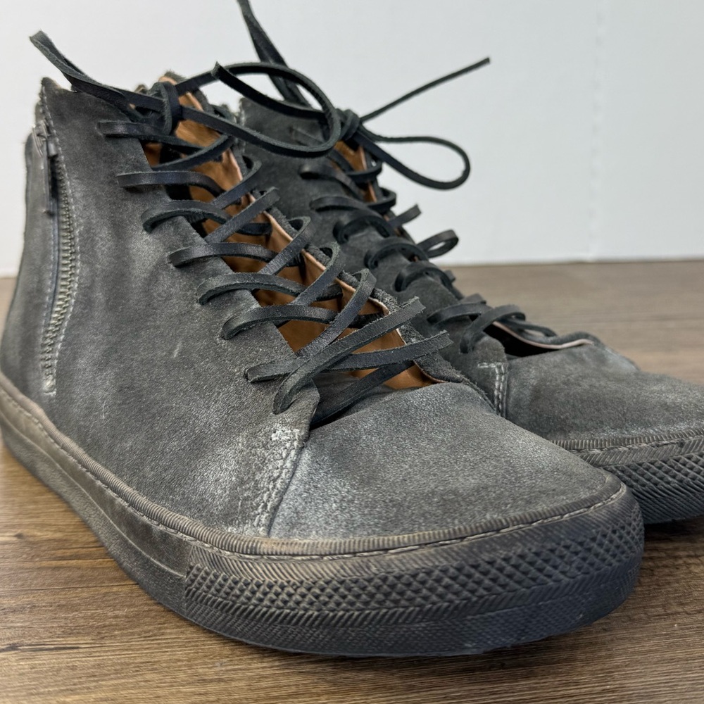 Ricardo Almedia Suede Gray High-Top Bota Sneakers, Zippers, EU sz 38, US - 5.5-6 - Picture 3 of 9